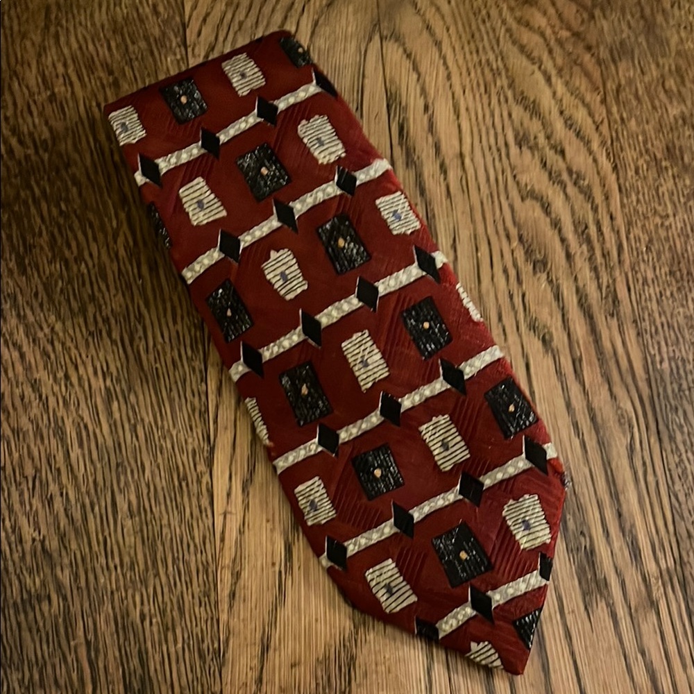 Robert Talbott Red and Black Silk Tie